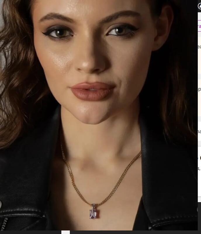 Necklace mega menu - model wearing pendant necklace