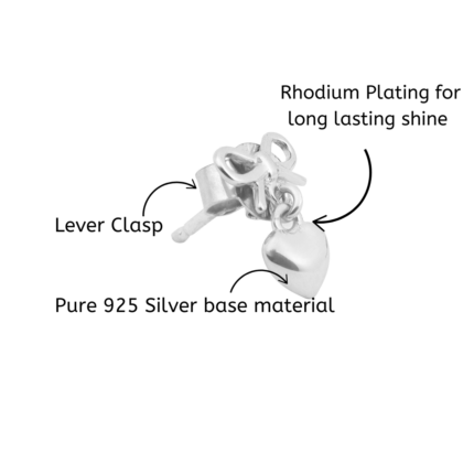 silver love earrings