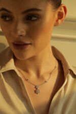 Sterling silver HEXA necklace with geometric design, perfect for women, teens, and kids seeking mini.