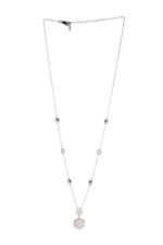 Sterling silver HEXA pendant necklace with geometric design, perfect for elegant everyday wear.