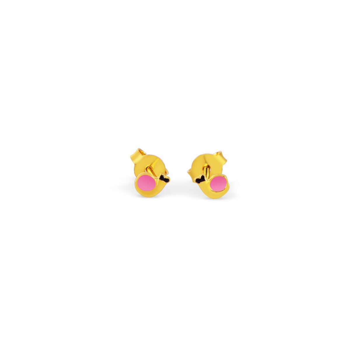 Delightful kids' snail earrings crafted in gold-tone with pink accents, perfect for young girls who.