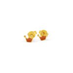 Adorable gold and silver crown earrings designed for kids, perfect for adding a touch of elegance to.