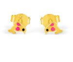 Shaped earrings with pink accents, perfect for kids and teens. Elegant and playful design in 925 ste.