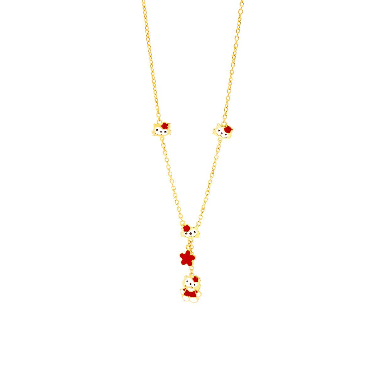 Delicate Hello Kitty pendant necklace designed for children, crafted in high-quality 925 sterling si.