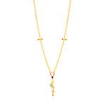 Plated necklace featuring a colorful hot air balloon pendant for children and teens.