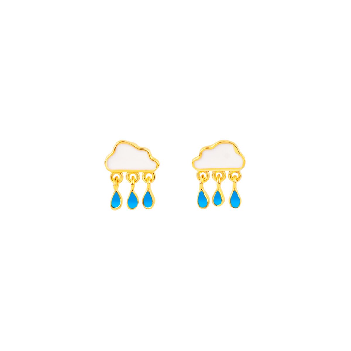 Shaped earrings with blue teardrop accents, perfect for children and teens. Crafted from high-qualit.