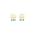 Shaped earrings with blue teardrop accents, perfect for children and teens. Crafted from high-qualit.
