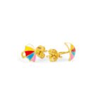 Shaped earrings for kids, crafted in gold with vibrant enamel accents. Perfect for playful, elegant.
