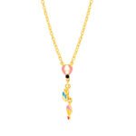 Delicate gold chain with colorful hot air balloon pendant, perfect for children and teens.