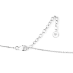 Sterling silver HEXA necklace with a delicate chain and small round pendant, perfect for elegant eve.