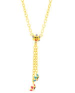 Cute animal face and tail pendant necklace for children, crafted in 925 sterling silver with a gold.