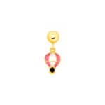 Adorable pink and gold hot air balloon earrings for kids and teens. Perfect for adding a playful tou.
