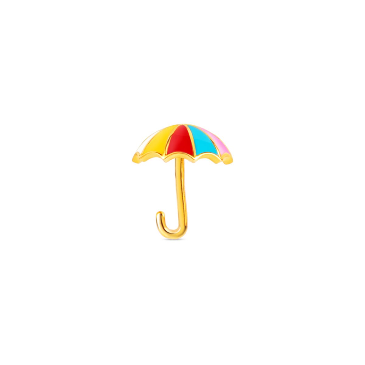 Brightly colored umbrella-shaped earrings for kids, crafted in 925 sterling silver with vibrant enam.