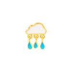 Shaped earrings with blue teardrop accents, perfect for children and teens. Crafted in 925 sterling.