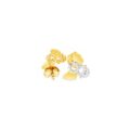 Cute gold angel earrings with star and heart details for children.