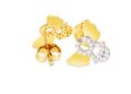 Delicate gold angel earrings with small rhinestones for children.