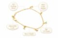 Delicate kids' bird bracelet with gold-plated accents and adjustable lock.