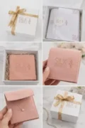 Elegant pink jewelry box with SILKJEWELS logo and gold ribbon.