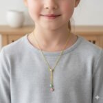Kids star pendant necklace in 925 sterling silver with colorful enamel accents, perfect for young gi.
