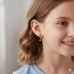Shaped earrings with a tiny gold handle, perfect for kids and teens.