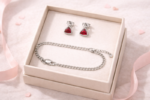 Romantic Silver Necklace & Earring Jewelry Set for Women - Image 2
