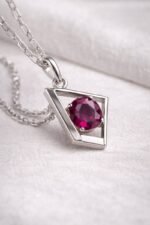 Ruby Precious Gemstone Pendant with Chain - Image 5