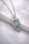 Emerald Precious Gemstone Pendant with chain