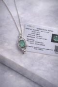 Emerald Precious Gemstone Pendant with chain - Image 6