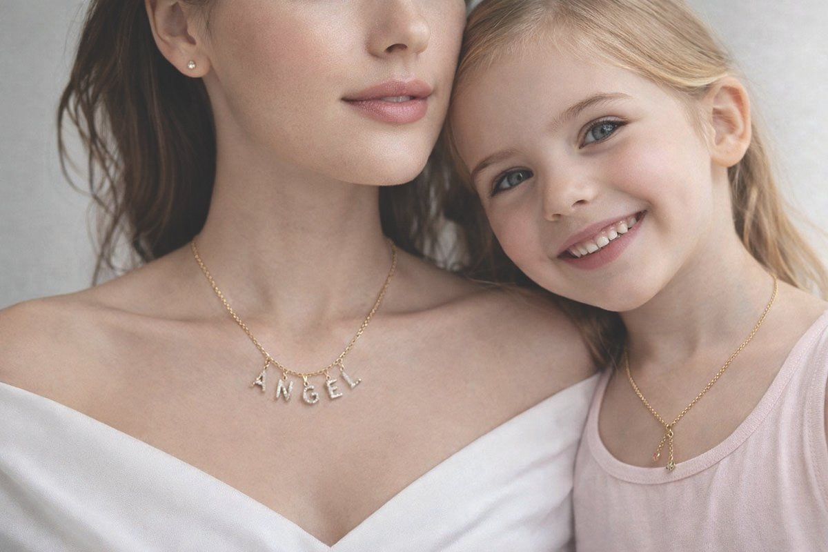 Sterling silver "Angel" necklace and matching pendant for women and children.