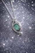 Emerald Precious Gemstone Pendant with chain - Image 5