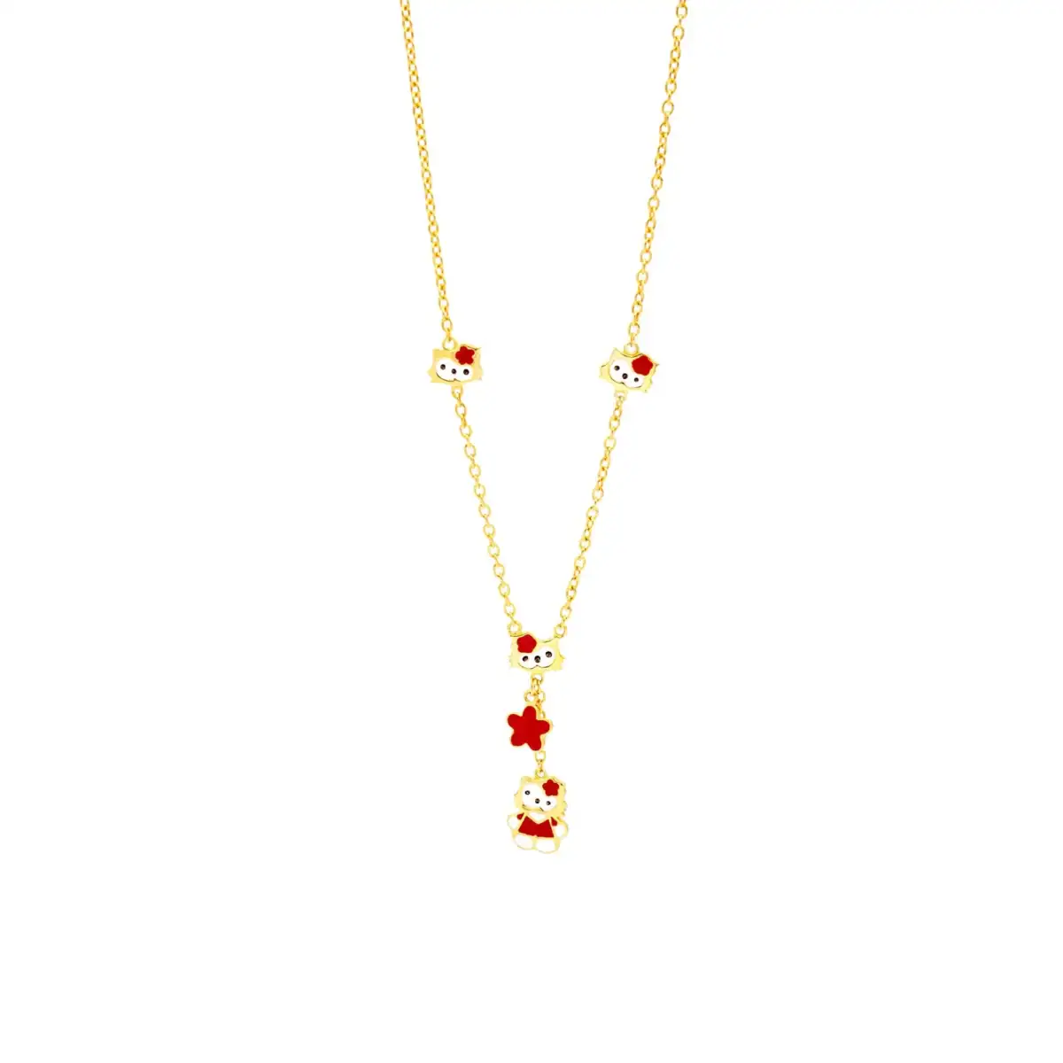 Kids 925 SILVER Jewelry Set - Little Kitten Dangles with Necklace - Image 6