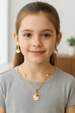 Kids 925 SILVER Jewelry Set - Little Kitten Dangles with Necklace - Image 9