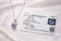 Sterling silver pendant with tanzanite gemstone and chain.