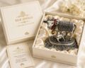 Elegant silver cow jewelry figurine in gift box for women and teens.