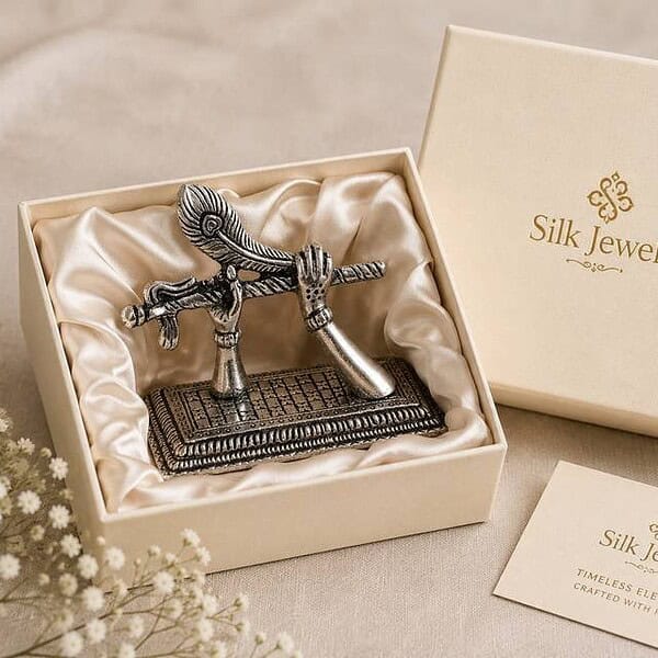 Silver jewelry piece in luxurious gift box for women and teens.