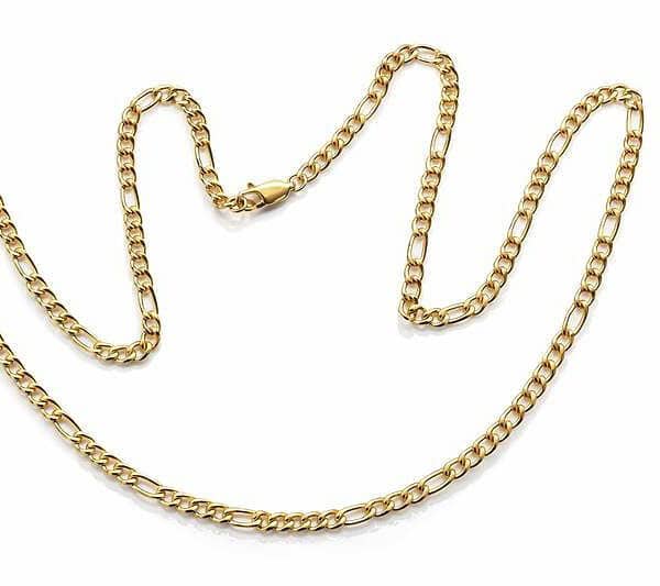 Gold chain necklace with a classic link design for women and teens.
