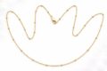 Delicate gold plated silver necklace with small bead accents for women and teens.
