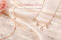 Elegant Valentine jewelry set with gold-plated silver necklaces and letter pendants.
