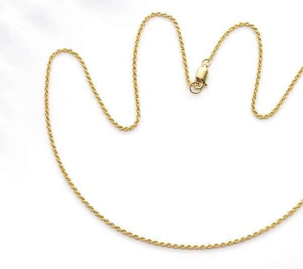 Delicate gold chain necklace with fine links for women and teens.