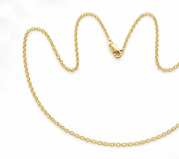 Delicate gold chain necklace with lobster clasp for women and teens.