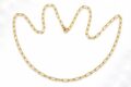 Delicate gold chain necklace with rectangular links for women and teens.