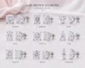 Various lab grown diamond stud earrings in different shapes and styles.