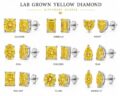 Various shapes of lab grown yellow diamond earrings for women and teens.