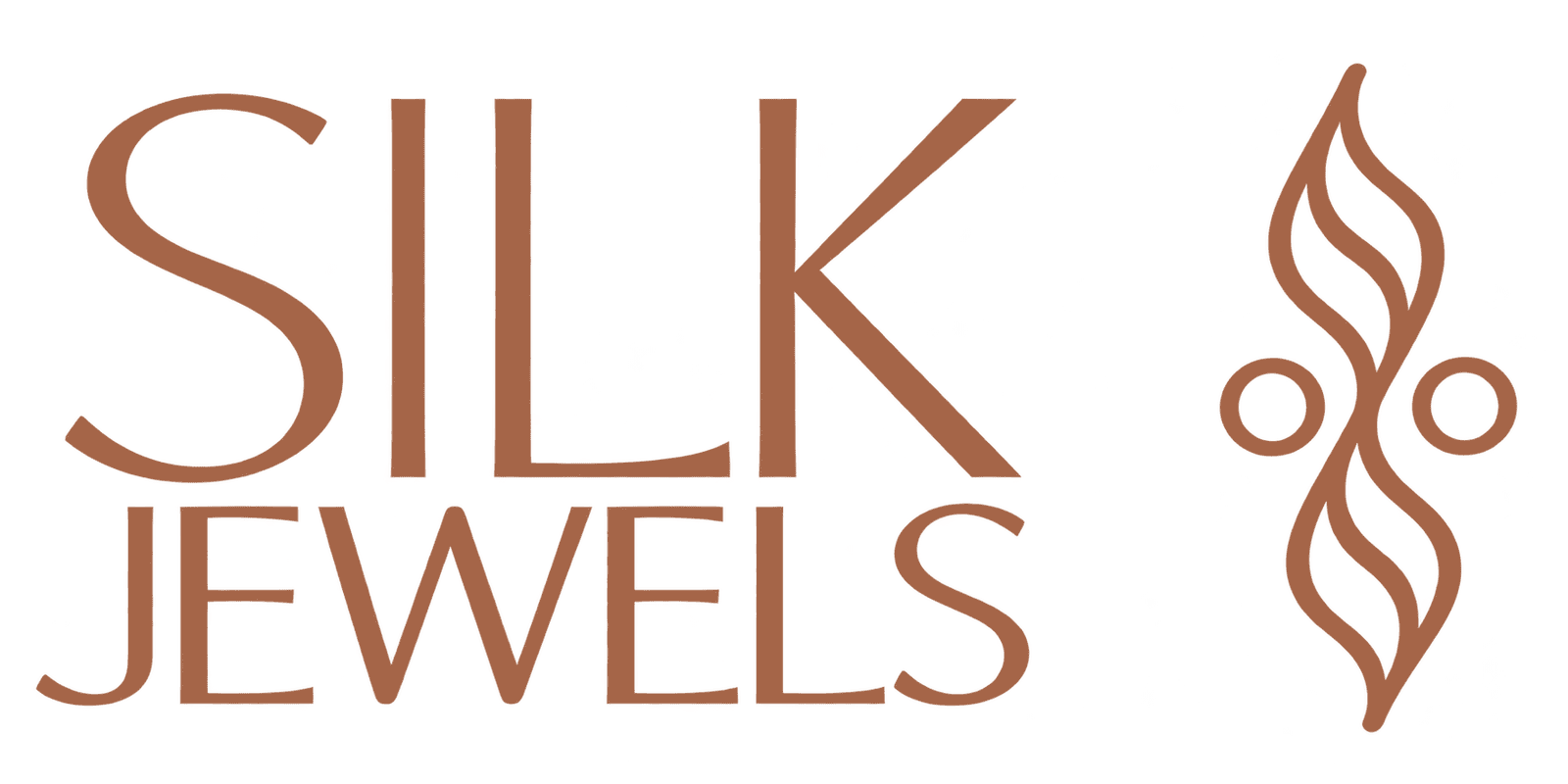 SILKJEWELS logo with minimal silver jewelry design.