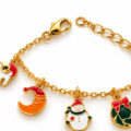 Gold Christmas Charms Candy Bracelet – 925 Sterling Silver | Christmas Gift for Her - Image 3