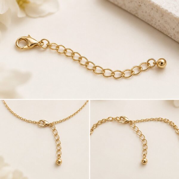 18K gold plated 925 sterling silver chain extender