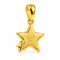 Elegant gold star pendant with SILKJEWELS hallmark and 925 sterling silver.