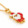 Gold-plated Santa Claus pendant on a delicate chain for women and teens.