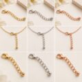 925 sterling silver chain extender in gold, white gold and rose gold plating