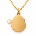 Gold snowman charm pendant on chain, polished 925 sterling silver with gold finish.